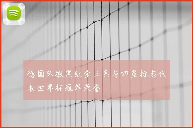 德国队徽黑红金三色与四星标志代表世界杯冠军荣誉